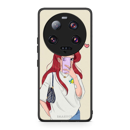 Θήκη Xiaomi 13 Ultra Walking Mermaid από τη Smartfits με σχέδιο στο πίσω μέρος και μαύρο περίβλημα | Xiaomi 13 Ultra Walking Mermaid Case with Colorful Back and Black Bezels