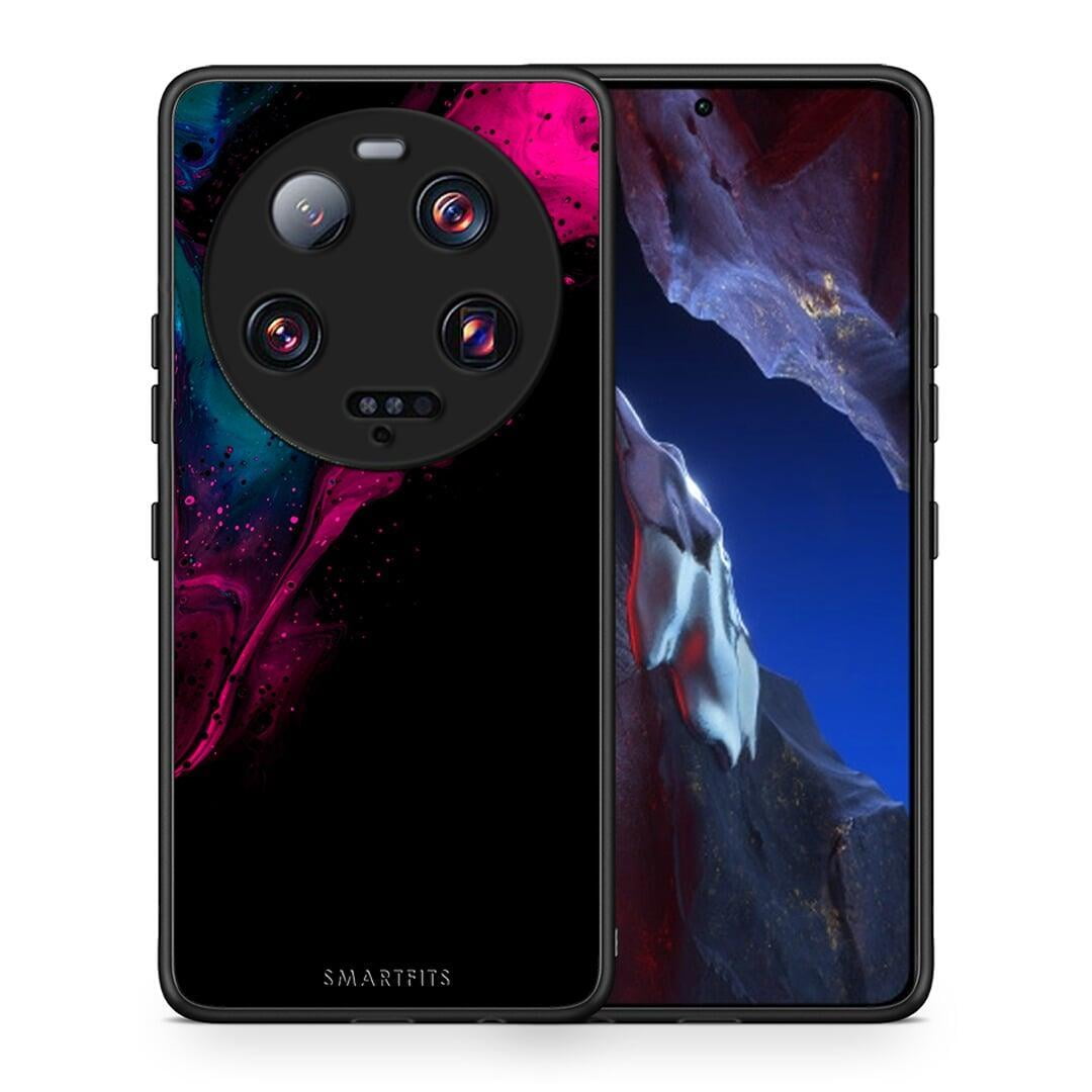 Θήκη Xiaomi 13 Ultra Watercolor Pink Black από τη Smartfits με σχέδιο στο πίσω μέρος και μαύρο περίβλημα | Xiaomi 13 Ultra Watercolor Pink Black Case with Colorful Back and Black Bezels