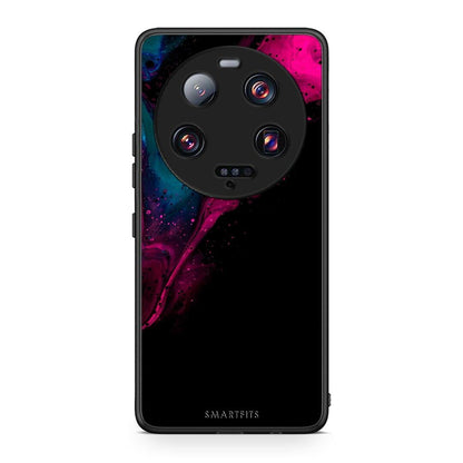 Θήκη Xiaomi 13 Ultra Watercolor Pink Black από τη Smartfits με σχέδιο στο πίσω μέρος και μαύρο περίβλημα | Xiaomi 13 Ultra Watercolor Pink Black Case with Colorful Back and Black Bezels