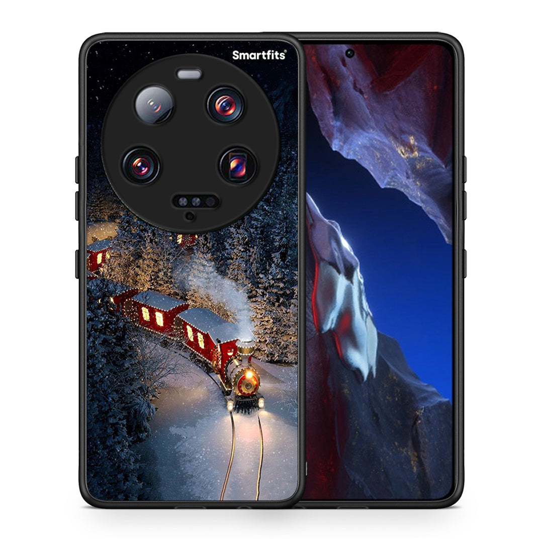 Θήκη Xiaomi 13 Ultra Xmas Train από τη Smartfits με σχέδιο στο πίσω μέρος και μαύρο περίβλημα | Xiaomi 13 Ultra Xmas Train Case with Colorful Back and Black Bezels