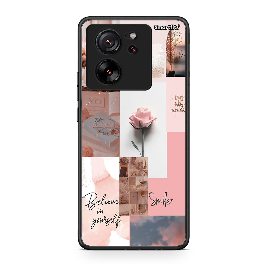 Xiaomi 13T Aesthetic Collage θήκη από τη Smartfits με σχέδιο στο πίσω μέρος και μαύρο περίβλημα | Smartphone case with colorful back and black bezels by Smartfits