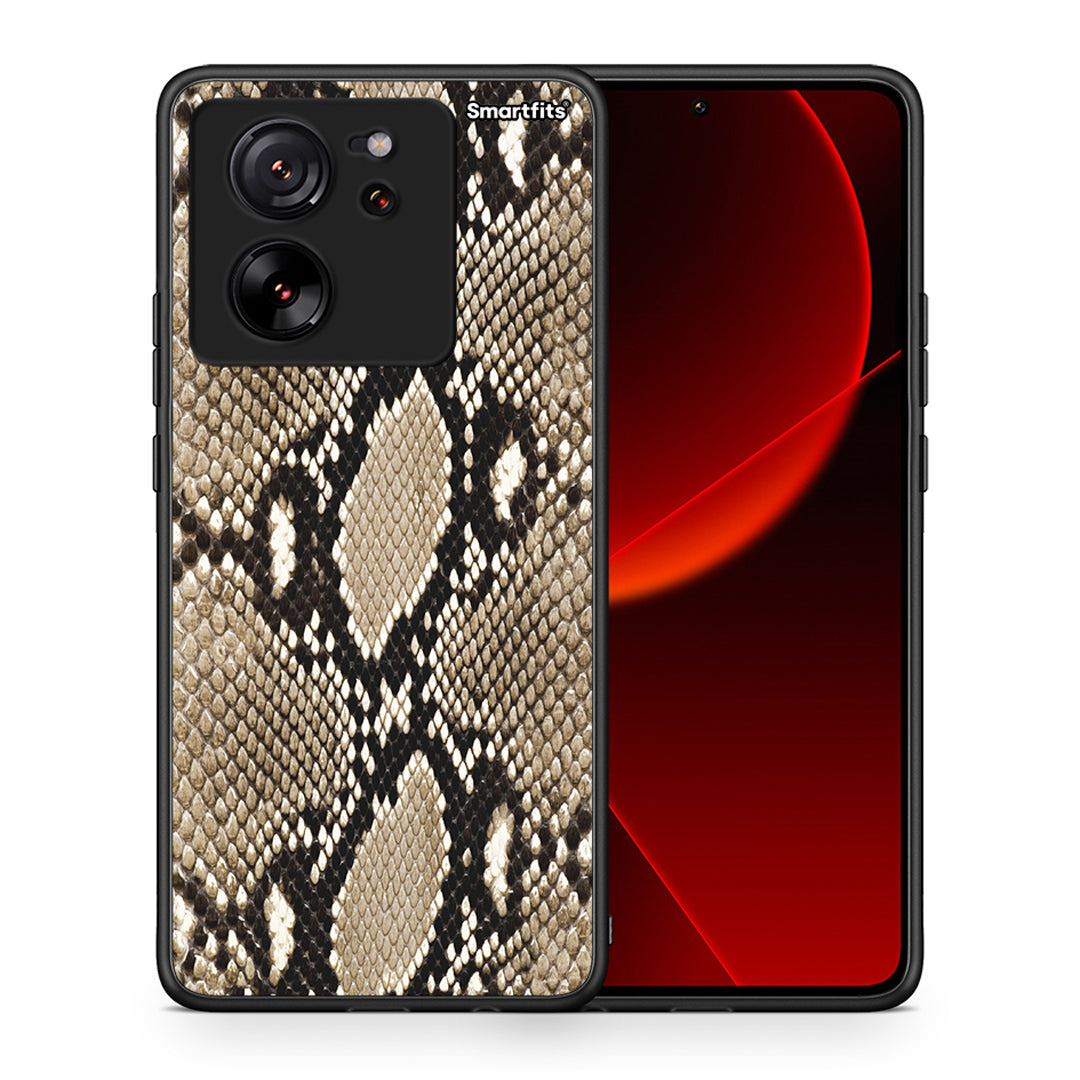 Θήκη Xiaomi 13T Fashion Snake Animal από τη Smartfits με σχέδιο στο πίσω μέρος και μαύρο περίβλημα | Xiaomi 13T Fashion Snake Animal case with colorful back and black bezels