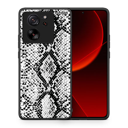 Θήκη Xiaomi 13T White Snake Animal από τη Smartfits με σχέδιο στο πίσω μέρος και μαύρο περίβλημα | Xiaomi 13T White Snake Animal case with colorful back and black bezels