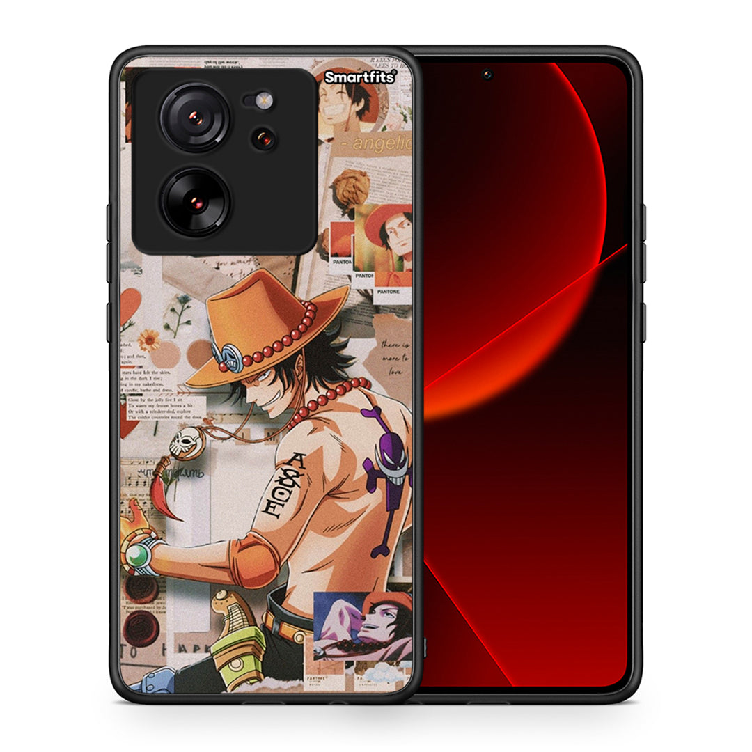 Θήκη Xiaomi 13T Anime Collage από τη Smartfits με σχέδιο στο πίσω μέρος και μαύρο περίβλημα | Xiaomi 13T Anime Collage case with colorful back and black bezels