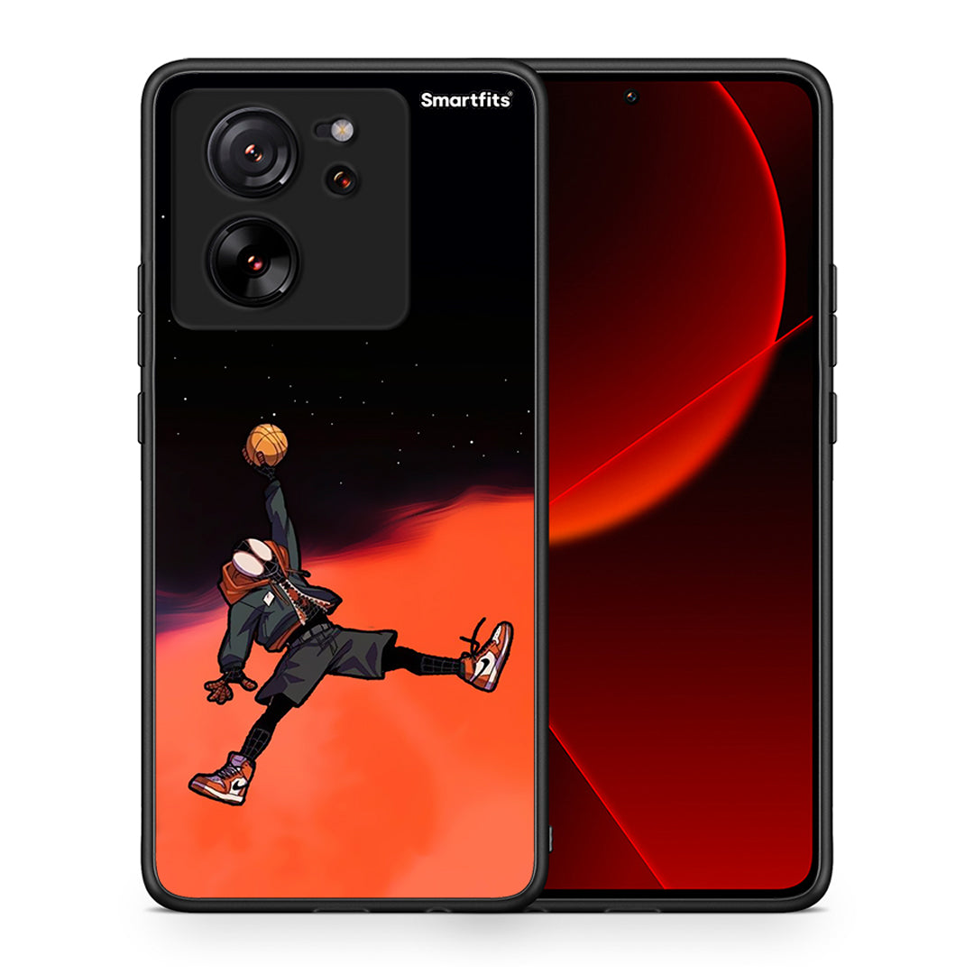 Θήκη Xiaomi 13T Basketball Hero από τη Smartfits με σχέδιο στο πίσω μέρος και μαύρο περίβλημα | Xiaomi 13T Basketball Hero case with colorful back and black bezels