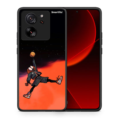 Θήκη Xiaomi 13T Basketball Hero από τη Smartfits με σχέδιο στο πίσω μέρος και μαύρο περίβλημα | Xiaomi 13T Basketball Hero case with colorful back and black bezels