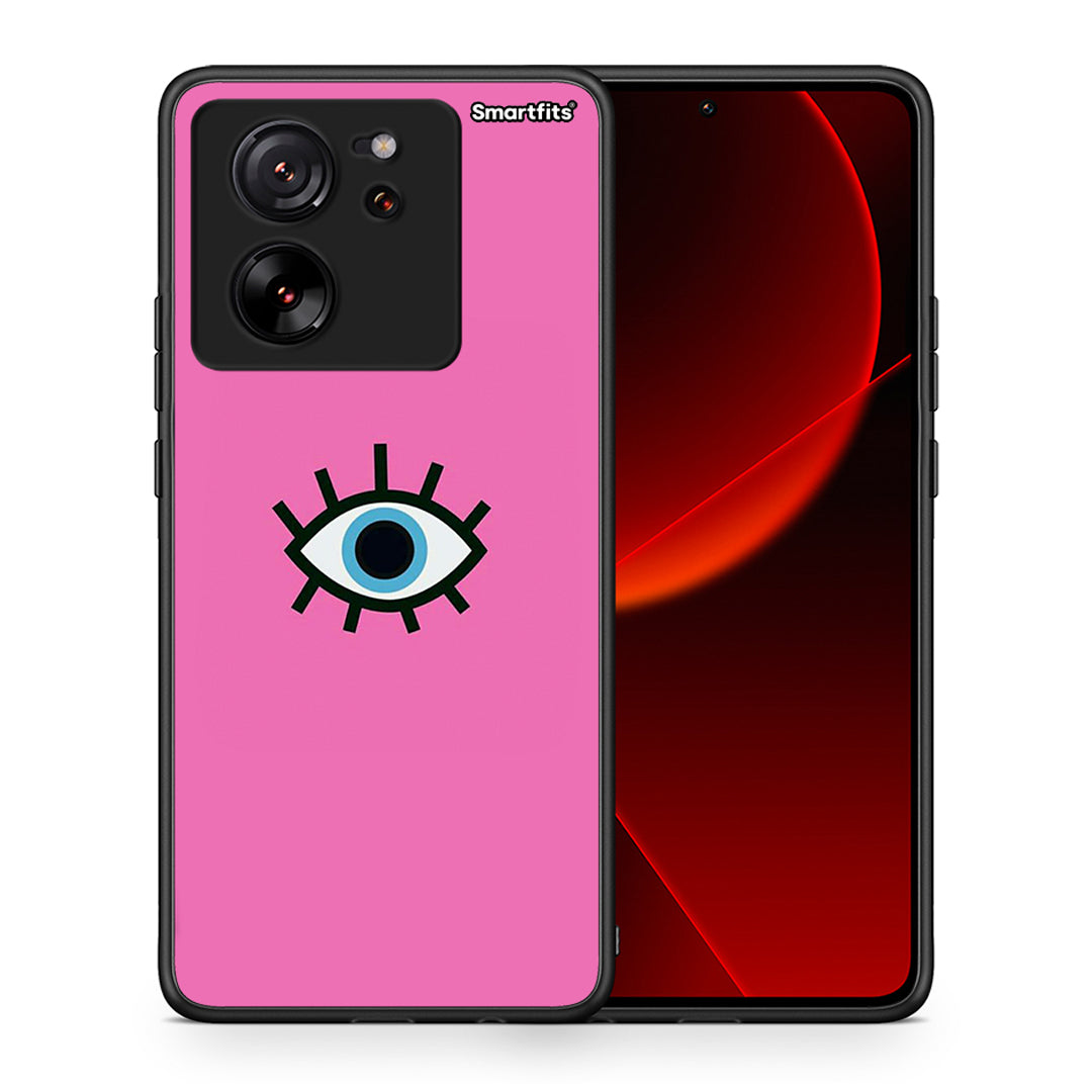 Θήκη Xiaomi 13T Blue Eye Pink από τη Smartfits με σχέδιο στο πίσω μέρος και μαύρο περίβλημα | Xiaomi 13T Blue Eye Pink case with colorful back and black bezels