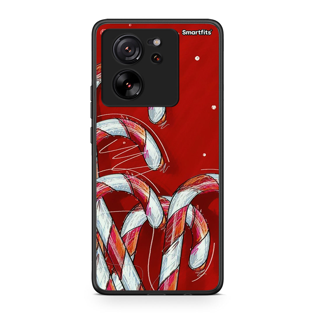 Xiaomi 13T Candy Cane θήκη από τη Smartfits με σχέδιο στο πίσω μέρος και μαύρο περίβλημα | Smartphone case with colorful back and black bezels by Smartfits