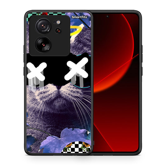 Θήκη Xiaomi 13T Cat Collage από τη Smartfits με σχέδιο στο πίσω μέρος και μαύρο περίβλημα | Xiaomi 13T Cat Collage case with colorful back and black bezels