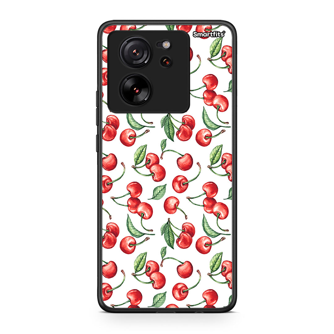 Xiaomi 13T Cherry Summer θήκη από τη Smartfits με σχέδιο στο πίσω μέρος και μαύρο περίβλημα | Smartphone case with colorful back and black bezels by Smartfits