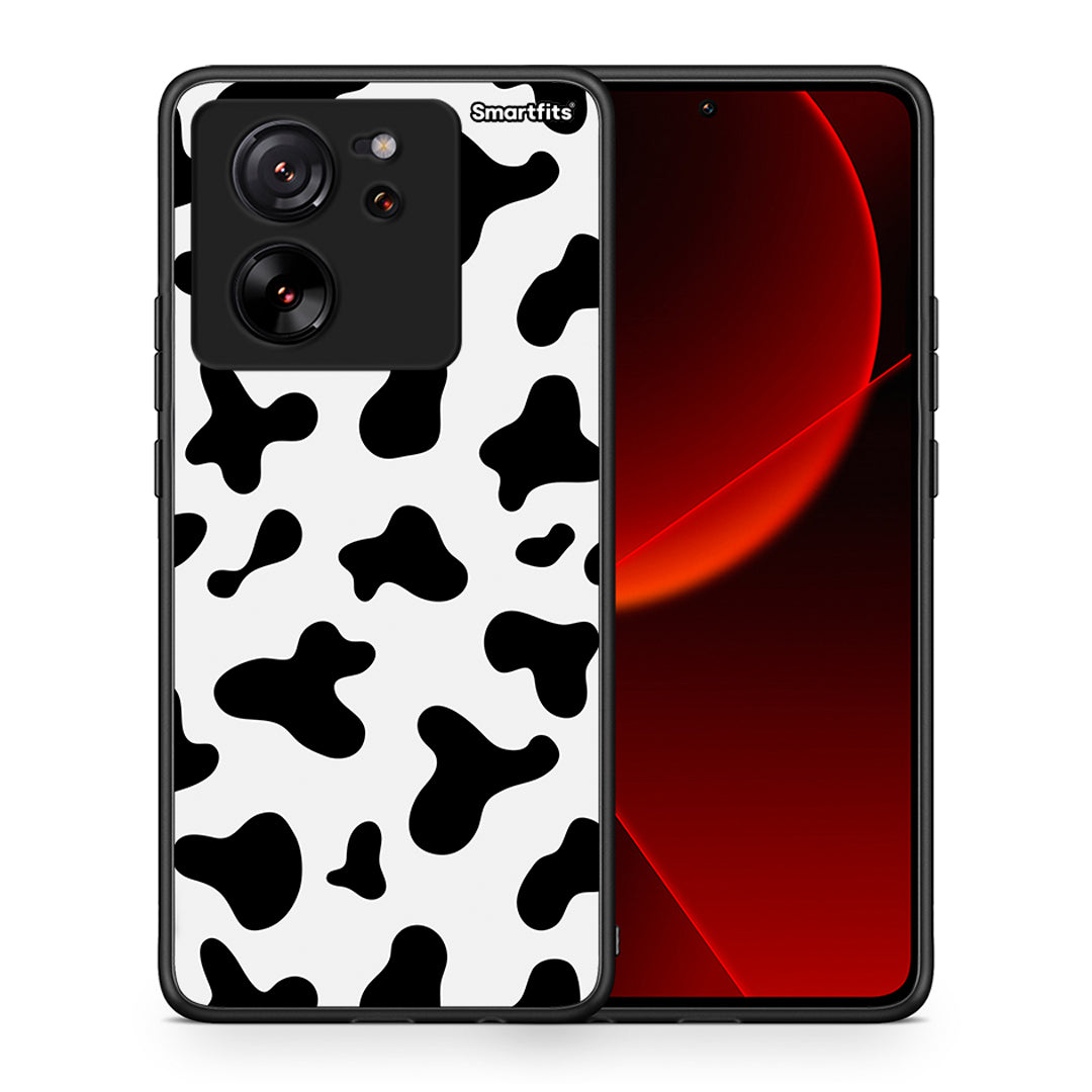 Θήκη Xiaomi 13T Cow Print από τη Smartfits με σχέδιο στο πίσω μέρος και μαύρο περίβλημα | Xiaomi 13T Cow Print case with colorful back and black bezels