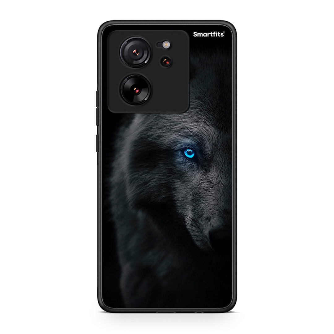 Xiaomi 13T Dark Wolf θήκη από τη Smartfits με σχέδιο στο πίσω μέρος και μαύρο περίβλημα | Smartphone case with colorful back and black bezels by Smartfits