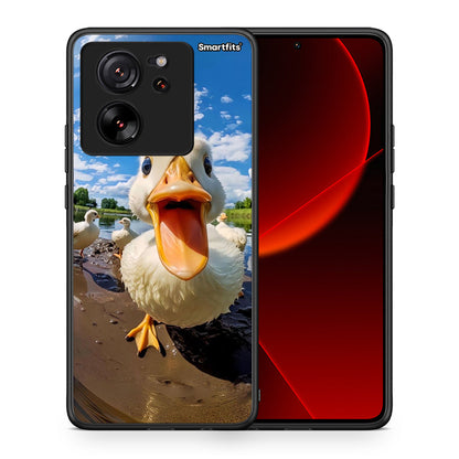 Θήκη Xiaomi 13T Duck Face από τη Smartfits με σχέδιο στο πίσω μέρος και μαύρο περίβλημα | Xiaomi 13T Duck Face case with colorful back and black bezels