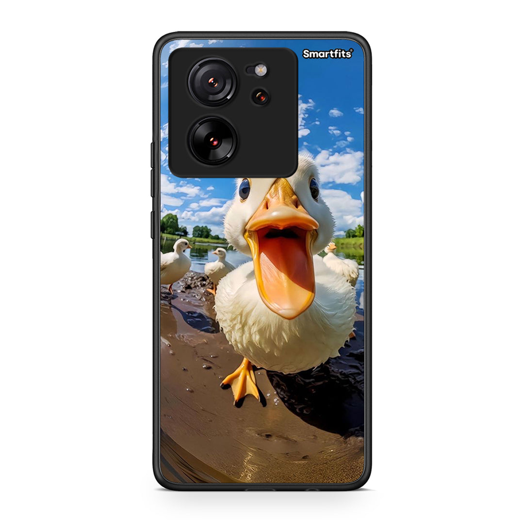 Xiaomi 13T Duck Face θήκη από τη Smartfits με σχέδιο στο πίσω μέρος και μαύρο περίβλημα | Smartphone case with colorful back and black bezels by Smartfits