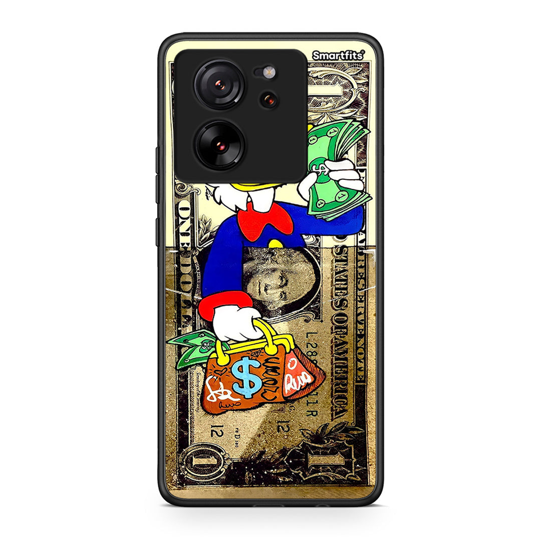 Xiaomi 13T Duck Money Θήκη από τη Smartfits με σχέδιο στο πίσω μέρος και μαύρο περίβλημα | Smartphone case with colorful back and black bezels by Smartfits