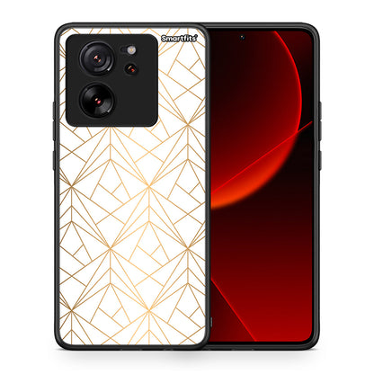 Θήκη Xiaomi 13T Luxury White Geometric από τη Smartfits με σχέδιο στο πίσω μέρος και μαύρο περίβλημα | Xiaomi 13T Luxury White Geometric case with colorful back and black bezels