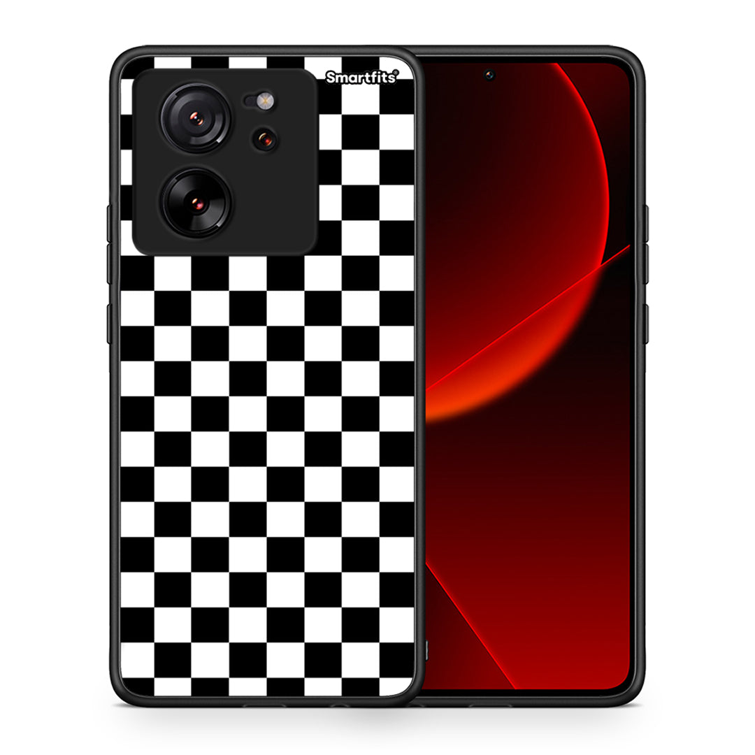 Θήκη Xiaomi 13T Squares Geometric από τη Smartfits με σχέδιο στο πίσω μέρος και μαύρο περίβλημα | Xiaomi 13T Squares Geometric case with colorful back and black bezels