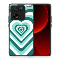 Thumbnail for Θήκη Xiaomi 13T Green Hearts από τη Smartfits με σχέδιο στο πίσω μέρος και μαύρο περίβλημα | Xiaomi 13T Green Hearts case with colorful back and black bezels