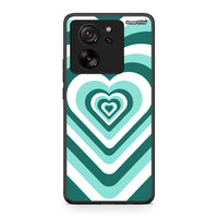 Thumbnail for Xiaomi 13T Green Hearts θήκη από τη Smartfits με σχέδιο στο πίσω μέρος και μαύρο περίβλημα | Smartphone case with colorful back and black bezels by Smartfits