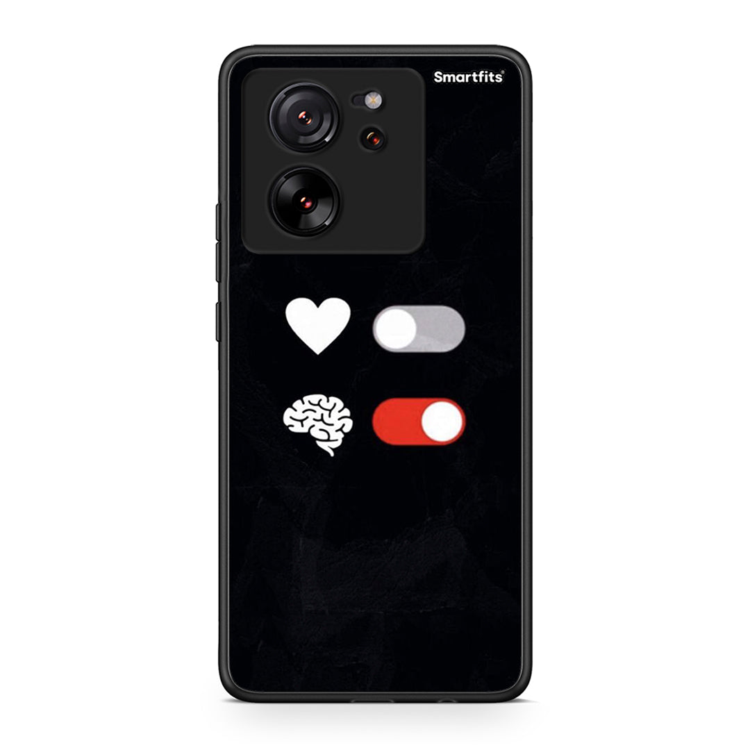Xiaomi 13T Heart Vs Brain Θήκη Αγίου Βαλεντίνου από τη Smartfits με σχέδιο στο πίσω μέρος και μαύρο περίβλημα | Smartphone case with colorful back and black bezels by Smartfits