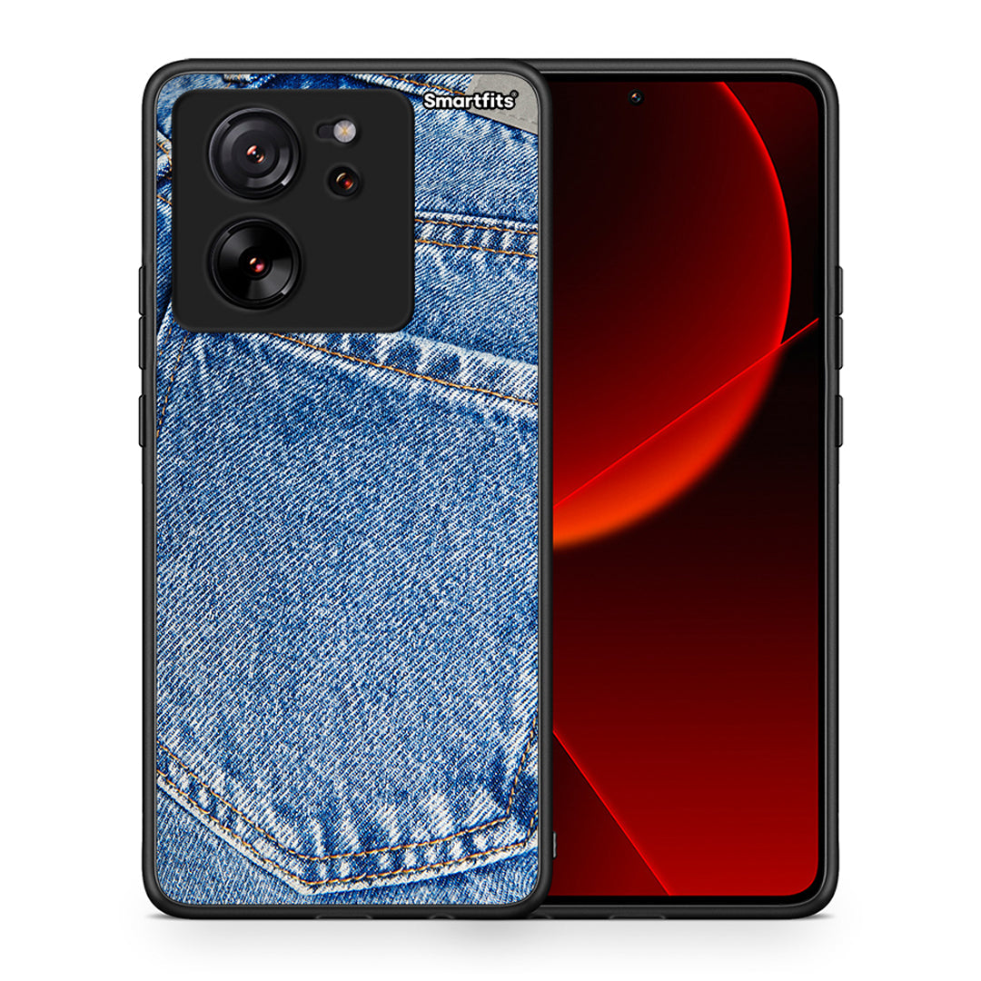 Θήκη Xiaomi 13T Jeans Pocket από τη Smartfits με σχέδιο στο πίσω μέρος και μαύρο περίβλημα | Xiaomi 13T Jeans Pocket case with colorful back and black bezels