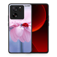 Thumbnail for Θήκη Xiaomi 13T Ladybug Flower από τη Smartfits με σχέδιο στο πίσω μέρος και μαύρο περίβλημα | Xiaomi 13T Ladybug Flower case with colorful back and black bezels