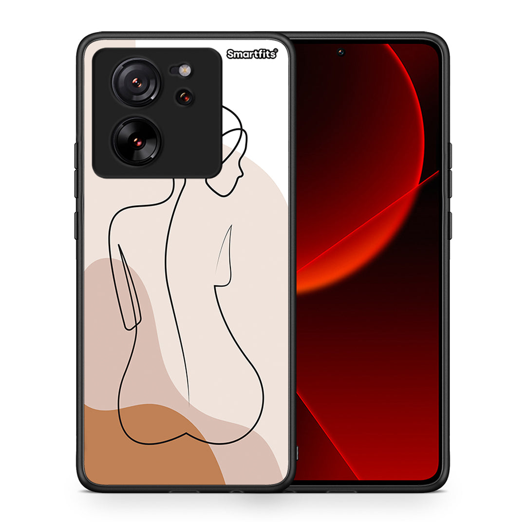 Θήκη Xiaomi 13T LineArt Woman από τη Smartfits με σχέδιο στο πίσω μέρος και μαύρο περίβλημα | Xiaomi 13T LineArt Woman case with colorful back and black bezels