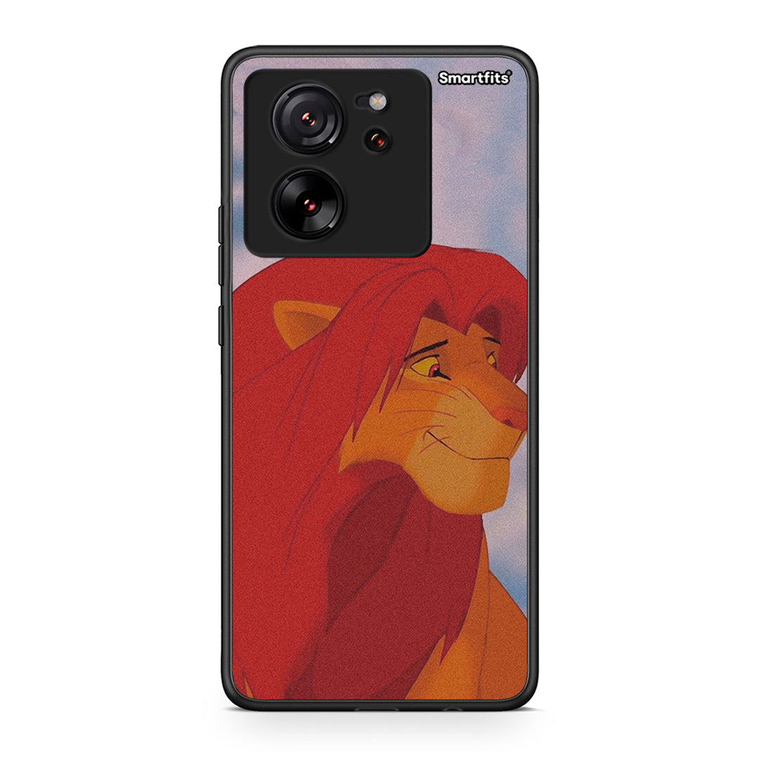 Xiaomi 13T Lion Love 1 Θήκη Αγίου Βαλεντίνου από τη Smartfits με σχέδιο στο πίσω μέρος και μαύρο περίβλημα | Smartphone case with colorful back and black bezels by Smartfits