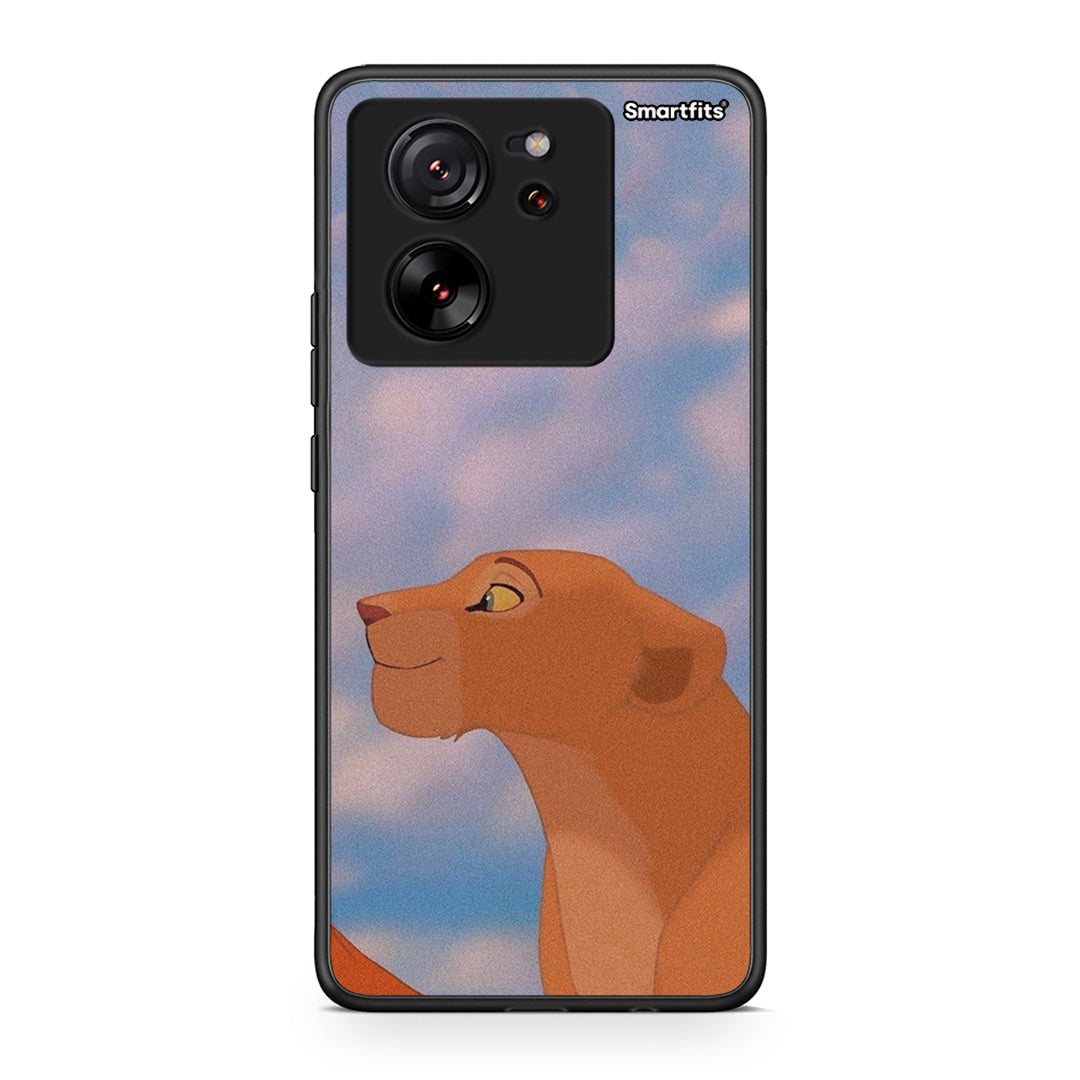 Xiaomi 13T Lion Love 2 Θήκη Αγίου Βαλεντίνου από τη Smartfits με σχέδιο στο πίσω μέρος και μαύρο περίβλημα | Smartphone case with colorful back and black bezels by Smartfits