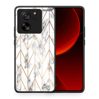 Thumbnail for Θήκη Xiaomi 13T Gold Geometric Marble από τη Smartfits με σχέδιο στο πίσω μέρος και μαύρο περίβλημα | Xiaomi 13T Gold Geometric Marble case with colorful back and black bezels