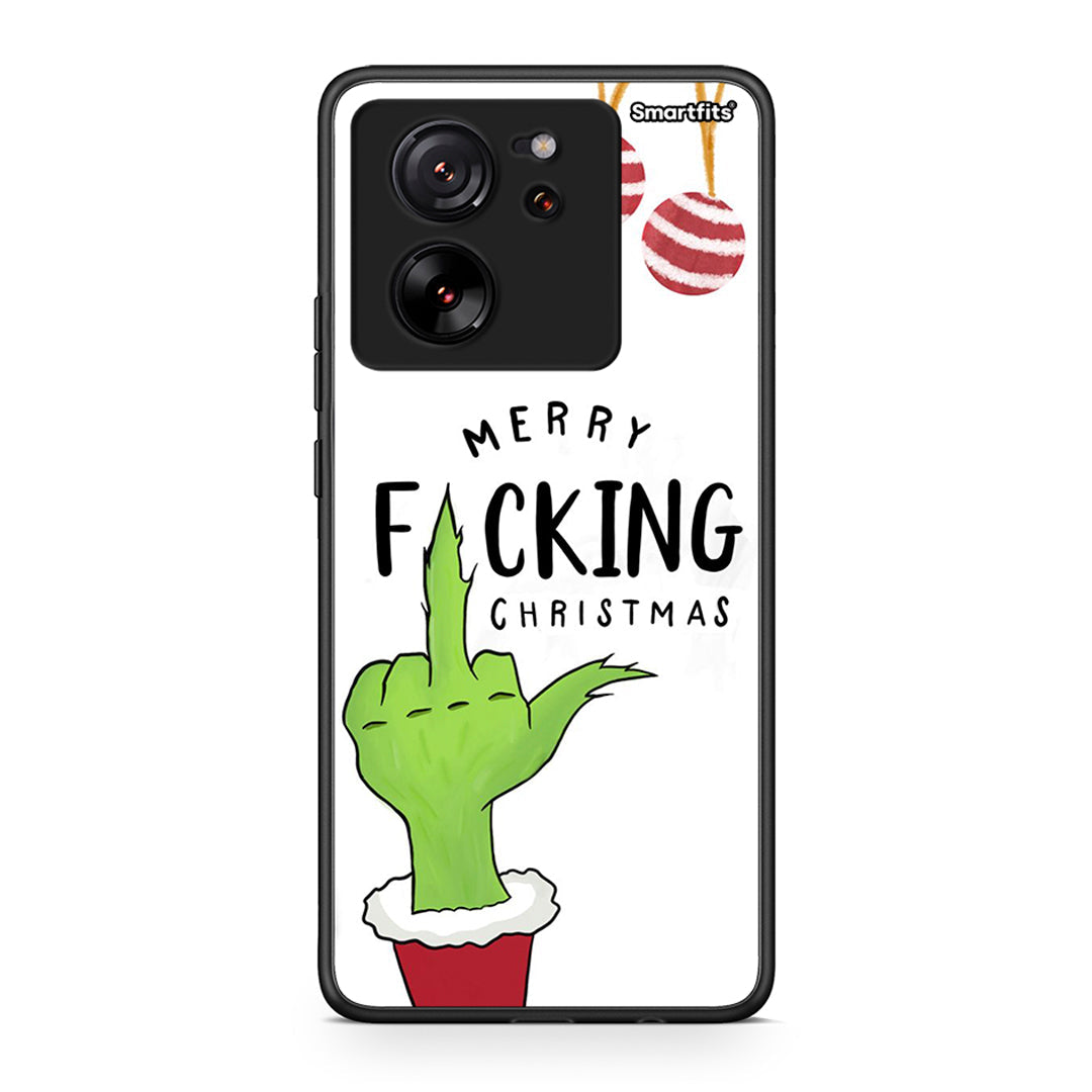 Xiaomi 13T Merry F Xmas θήκη από τη Smartfits με σχέδιο στο πίσω μέρος και μαύρο περίβλημα | Smartphone case with colorful back and black bezels by Smartfits