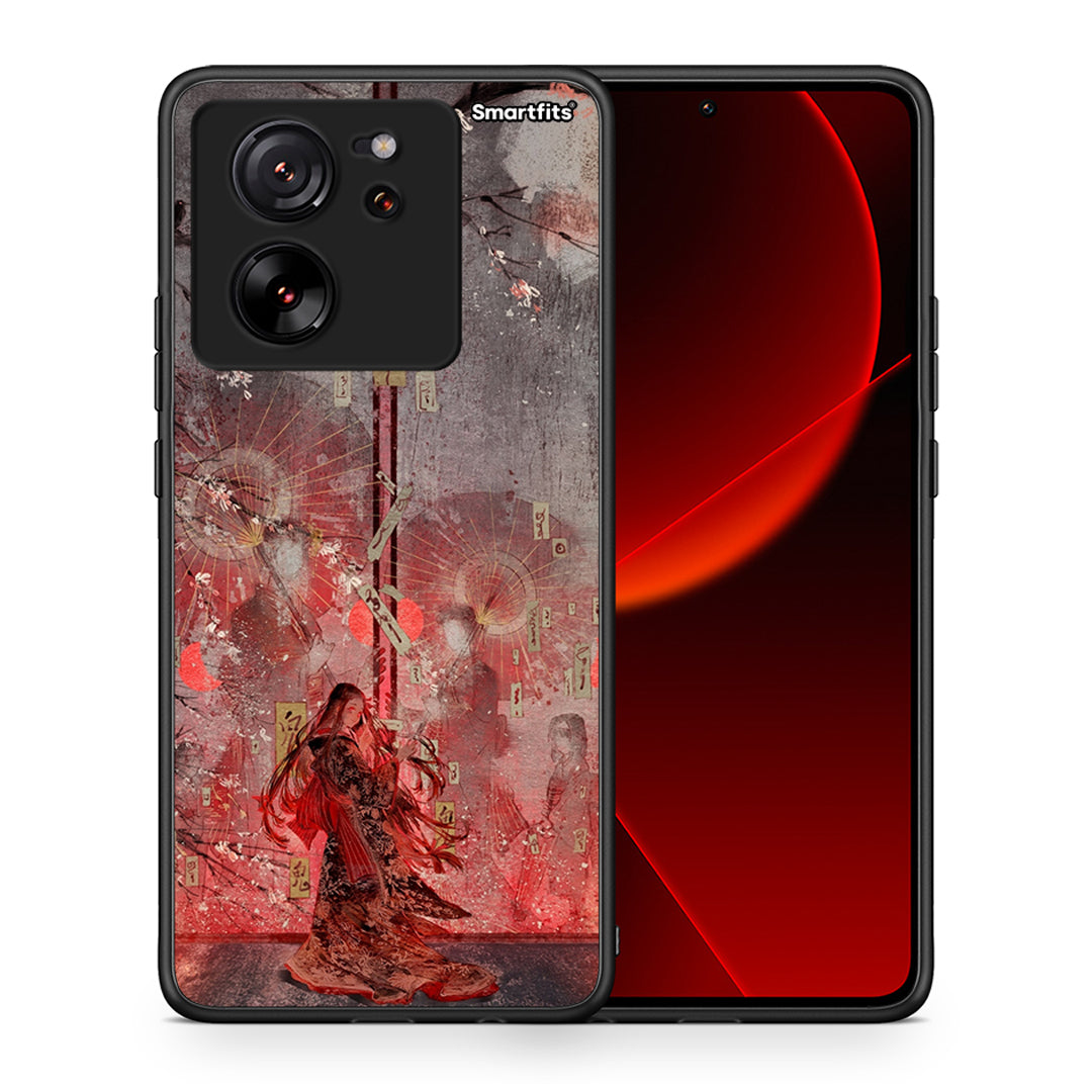 Θήκη Xiaomi 13T Nezuko Kamado από τη Smartfits με σχέδιο στο πίσω μέρος και μαύρο περίβλημα | Xiaomi 13T Nezuko Kamado case with colorful back and black bezels