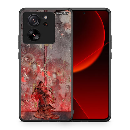 Θήκη Xiaomi 13T Nezuko Kamado από τη Smartfits με σχέδιο στο πίσω μέρος και μαύρο περίβλημα | Xiaomi 13T Nezuko Kamado case with colorful back and black bezels