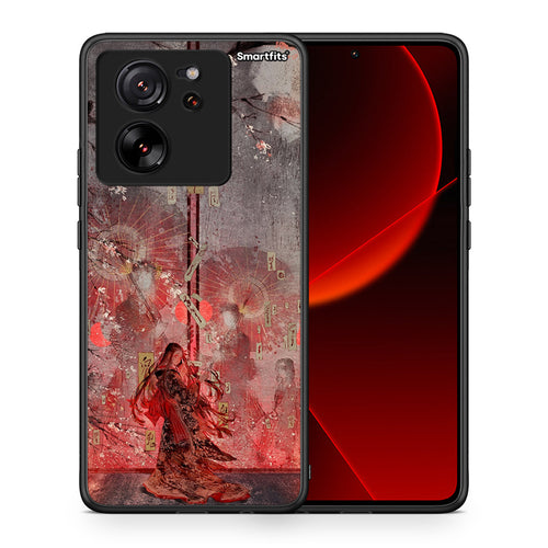 Θήκη Xiaomi 13T Nezuko Kamado από τη Smartfits με σχέδιο στο πίσω μέρος και μαύρο περίβλημα | Xiaomi 13T Nezuko Kamado case with colorful back and black bezels