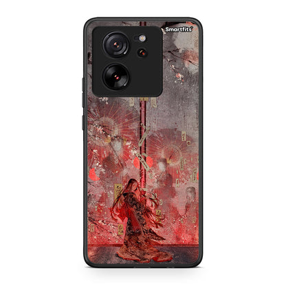 Xiaomi 13T Nezuko Kamado θήκη από τη Smartfits με σχέδιο στο πίσω μέρος και μαύρο περίβλημα | Smartphone case with colorful back and black bezels by Smartfits