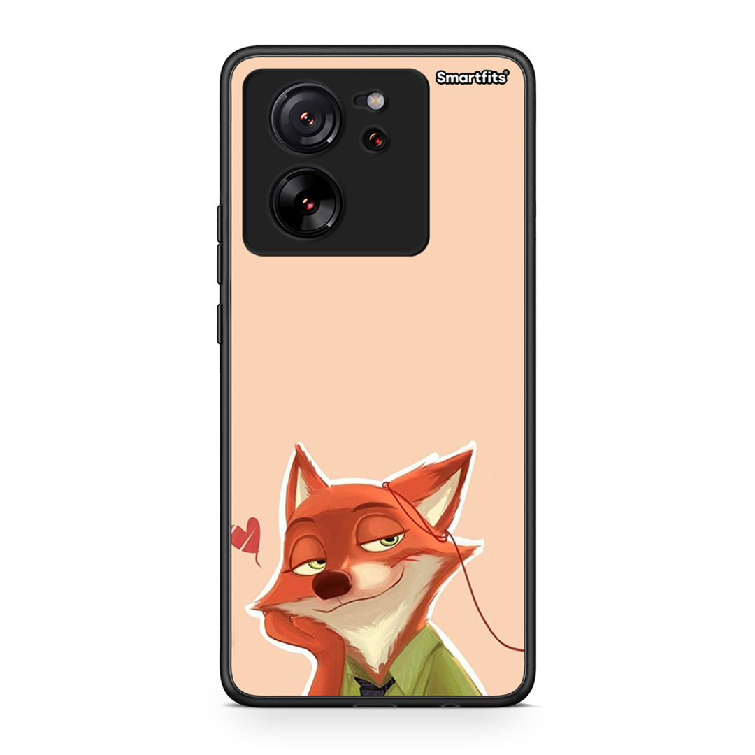 Xiaomi 13T Nick Wilde And Judy Hopps Love 1 θήκη από τη Smartfits με σχέδιο στο πίσω μέρος και μαύρο περίβλημα | Smartphone case with colorful back and black bezels by Smartfits