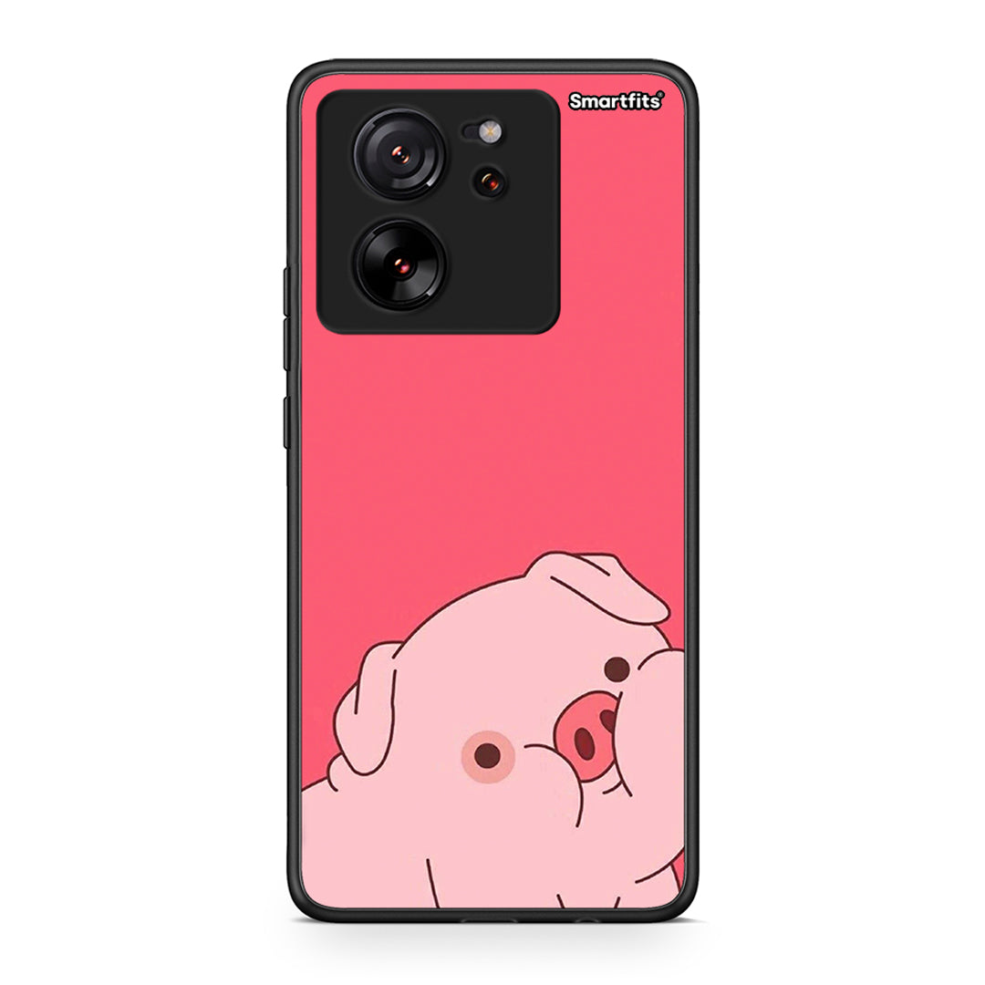 Xiaomi 13T Pig Love 1 Θήκη Αγίου Βαλεντίνου από τη Smartfits με σχέδιο στο πίσω μέρος και μαύρο περίβλημα | Smartphone case with colorful back and black bezels by Smartfits