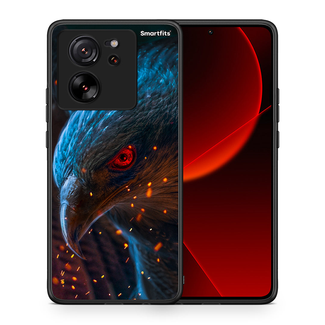 Θήκη Xiaomi 13T Eagle PopArt από τη Smartfits με σχέδιο στο πίσω μέρος και μαύρο περίβλημα | Xiaomi 13T Eagle PopArt case with colorful back and black bezels