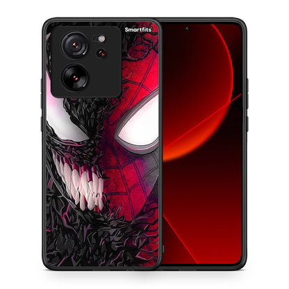 Θήκη Xiaomi 13T SpiderVenom PopArt από τη Smartfits με σχέδιο στο πίσω μέρος και μαύρο περίβλημα | Xiaomi 13T SpiderVenom PopArt case with colorful back and black bezels