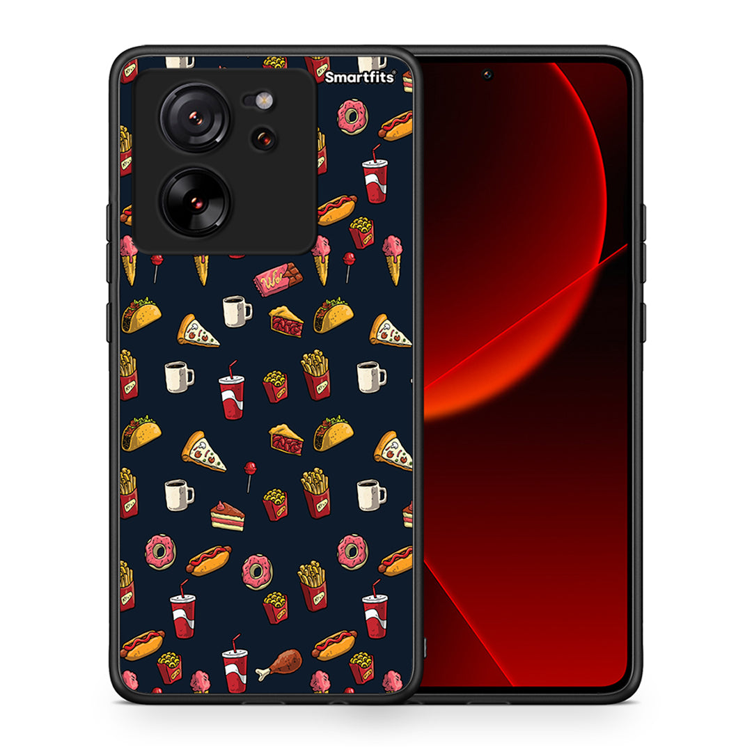 Θήκη Xiaomi 13T Hungry Random από τη Smartfits με σχέδιο στο πίσω μέρος και μαύρο περίβλημα | Xiaomi 13T Hungry Random case with colorful back and black bezels