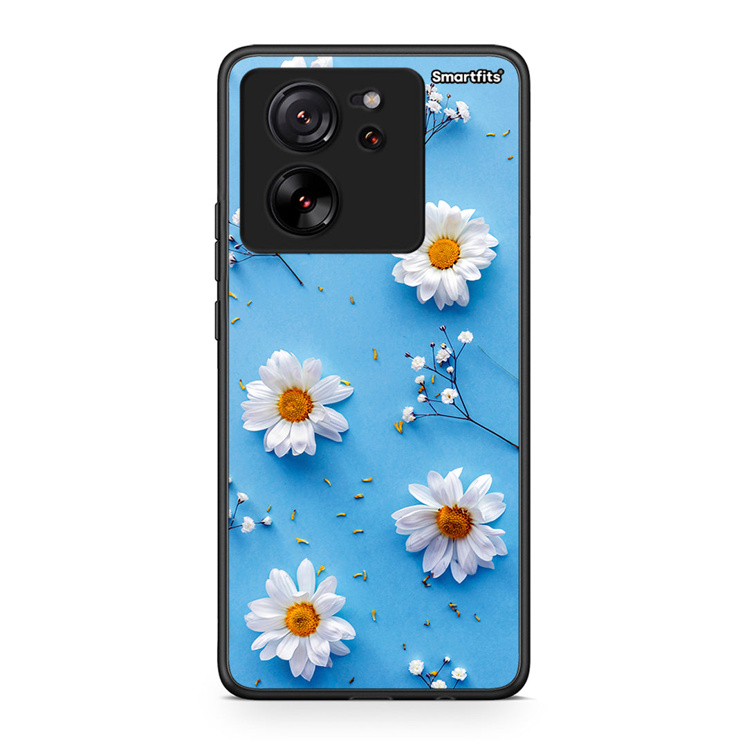 Xiaomi 13T Real Daisies θήκη από τη Smartfits με σχέδιο στο πίσω μέρος και μαύρο περίβλημα | Smartphone case with colorful back and black bezels by Smartfits