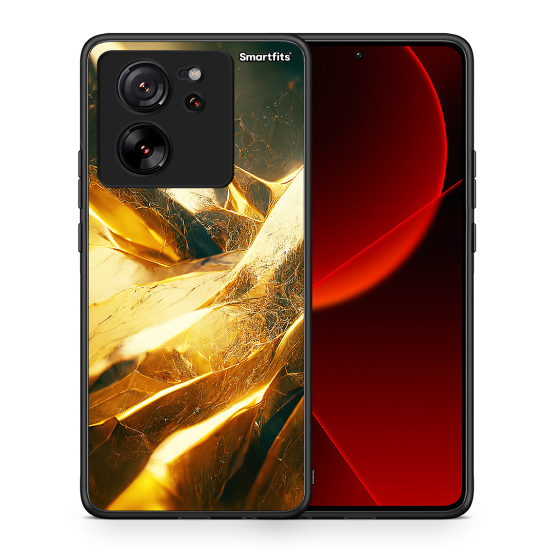 Θήκη Xiaomi 13T Real Gold από τη Smartfits με σχέδιο στο πίσω μέρος και μαύρο περίβλημα | Xiaomi 13T Real Gold case with colorful back and black bezels