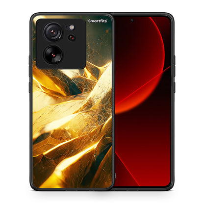 Θήκη Xiaomi 13T Real Gold από τη Smartfits με σχέδιο στο πίσω μέρος και μαύρο περίβλημα | Xiaomi 13T Real Gold case with colorful back and black bezels