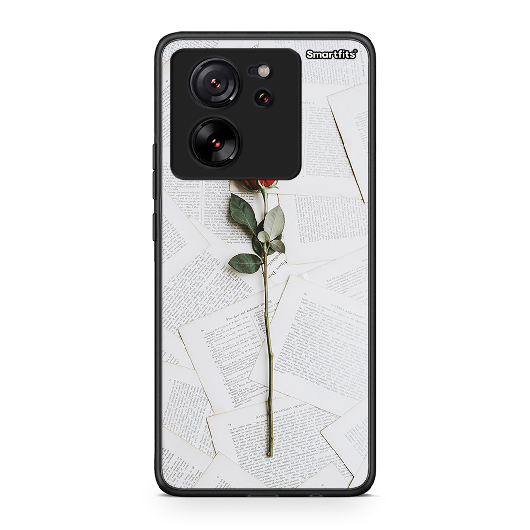 Xiaomi 13T Red Rose θήκη από τη Smartfits με σχέδιο στο πίσω μέρος και μαύρο περίβλημα | Smartphone case with colorful back and black bezels by Smartfits