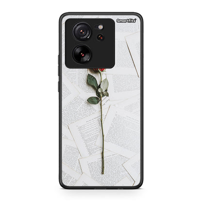Xiaomi 13T Red Rose θήκη από τη Smartfits με σχέδιο στο πίσω μέρος και μαύρο περίβλημα | Smartphone case with colorful back and black bezels by Smartfits