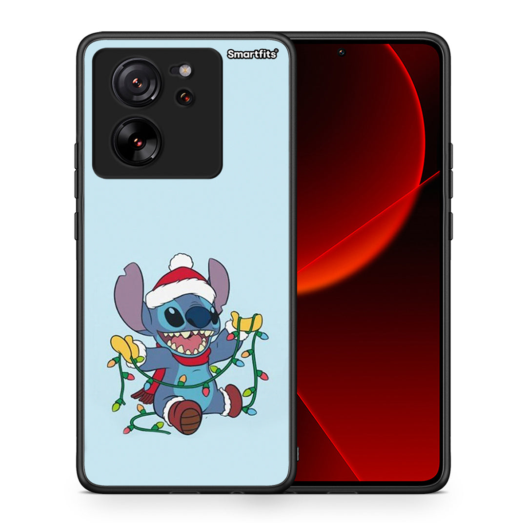 Θήκη Xiaomi 13T Santa Stich από τη Smartfits με σχέδιο στο πίσω μέρος και μαύρο περίβλημα | Xiaomi 13T Santa Stich case with colorful back and black bezels