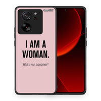 Thumbnail for Θήκη Xiaomi 13T Superpower Woman από τη Smartfits με σχέδιο στο πίσω μέρος και μαύρο περίβλημα | Xiaomi 13T Superpower Woman case with colorful back and black bezels