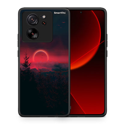 Θήκη Xiaomi 13T Sunset Tropic από τη Smartfits με σχέδιο στο πίσω μέρος και μαύρο περίβλημα | Xiaomi 13T Sunset Tropic case with colorful back and black bezels