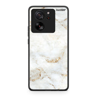 Thumbnail for Xiaomi 13T White Gold Marble θήκη από τη Smartfits με σχέδιο στο πίσω μέρος και μαύρο περίβλημα | Smartphone case with colorful back and black bezels by Smartfits