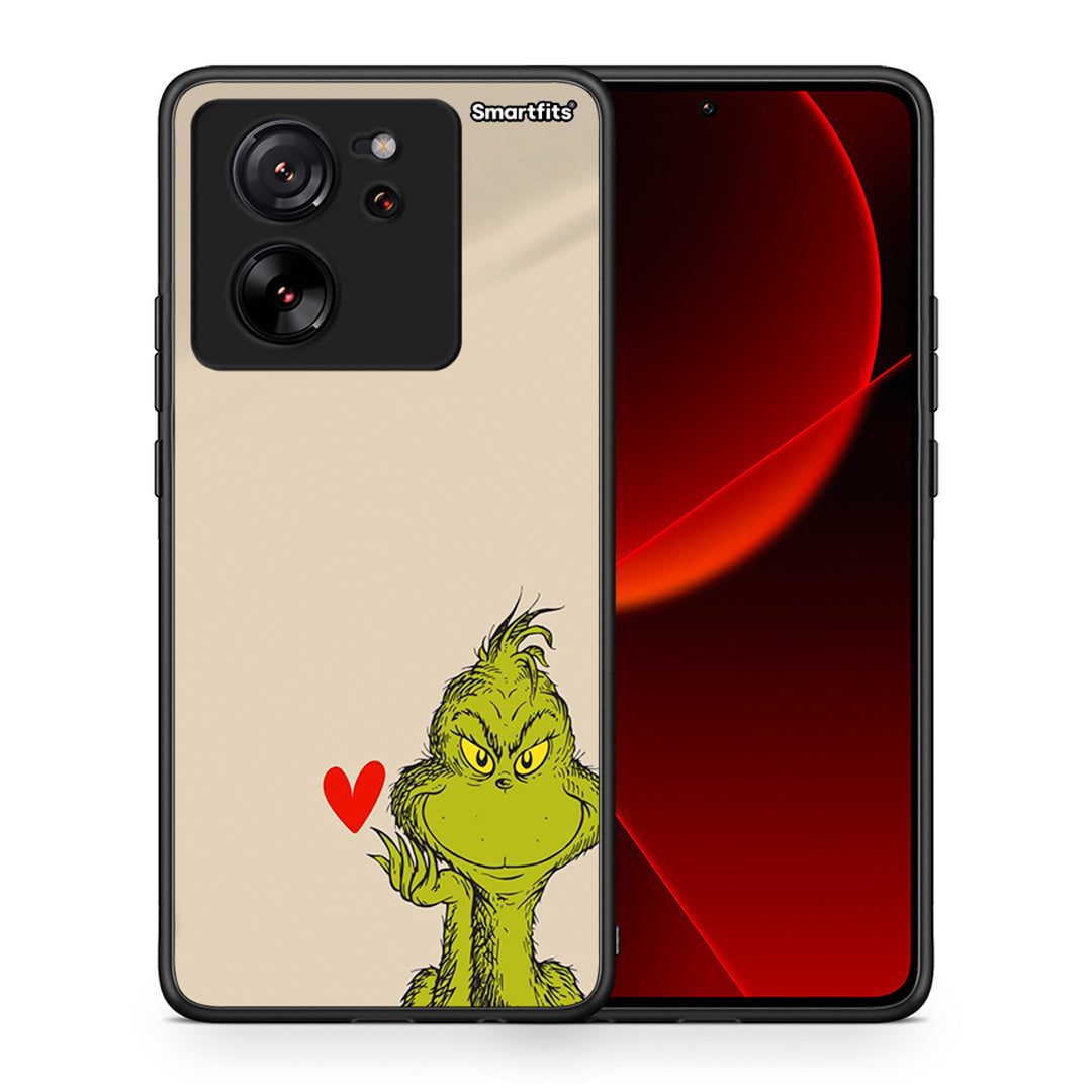 Θήκη Xiaomi 13T Xmas Grinch από τη Smartfits με σχέδιο στο πίσω μέρος και μαύρο περίβλημα | Xiaomi 13T Xmas Grinch case with colorful back and black bezels